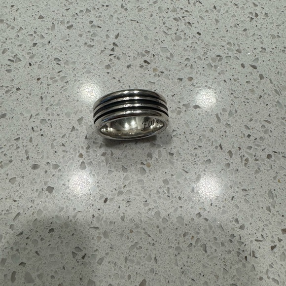 James Avery Silver and Black Striped Men's Ring - Picture 3 of 3